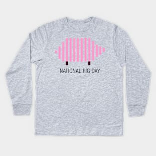 National Pig Day Kids Long Sleeve T-Shirt
